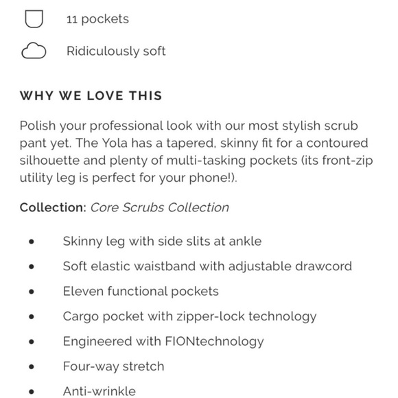 FIGS Yola Skinny Scrub Pants Color Heather Denim Size XS NWT - Picture 8 of 9